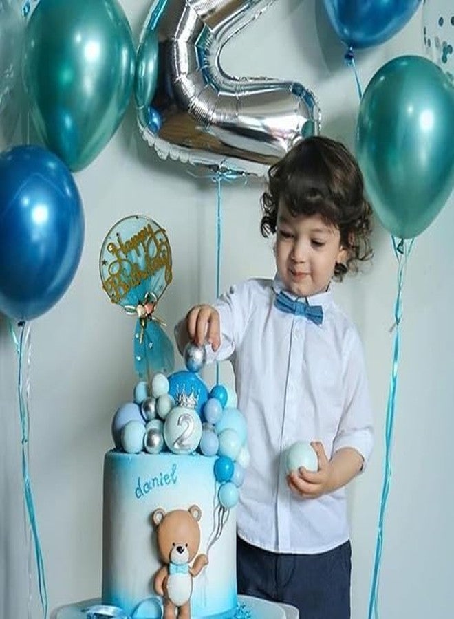 pop colours Happy Birthday Cake Toppers | With Net cake topper | Special Cake Decoration Topper | Exquisite Cake Toppers | 1 Pcs (Sky Blue) - Image 3